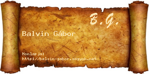 Balvin Gábor névjegykártya